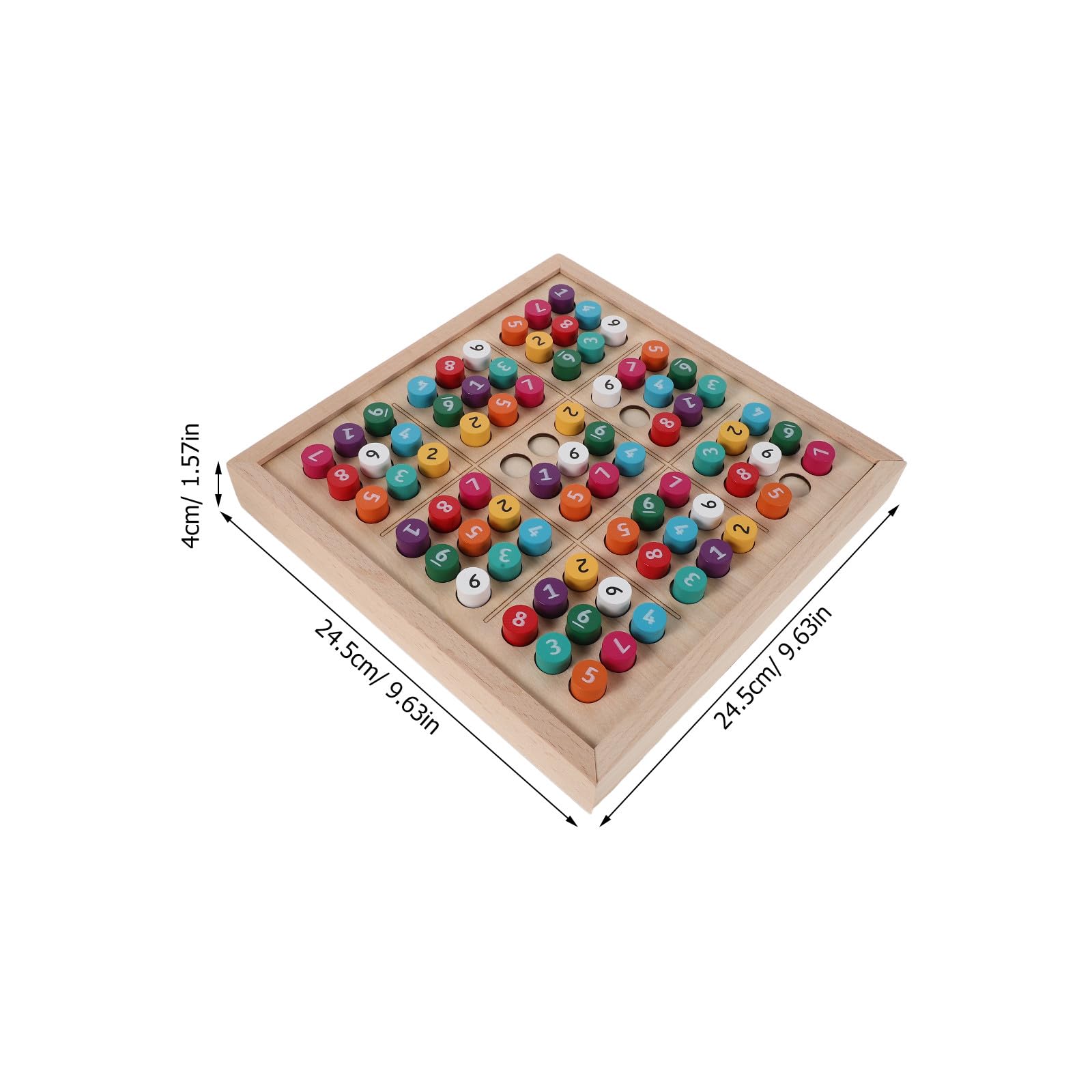 Vaguelly Juego de Mesa de Sudoku: Tablero de Sudoku de Madera de Colores con cajón y 81 Rompecabezas para niños. Divertido Juego de matemáticas Educativo de Madera para el Aprendizaje en casa y la