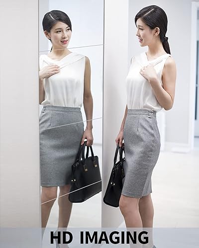 Miniatura 6 de Azulejos de espejo irrompibles de longitud completa para pared, espejo corporal para niños, 4 piezas de 12 x 12 pulgadas, plástico acrílico sin