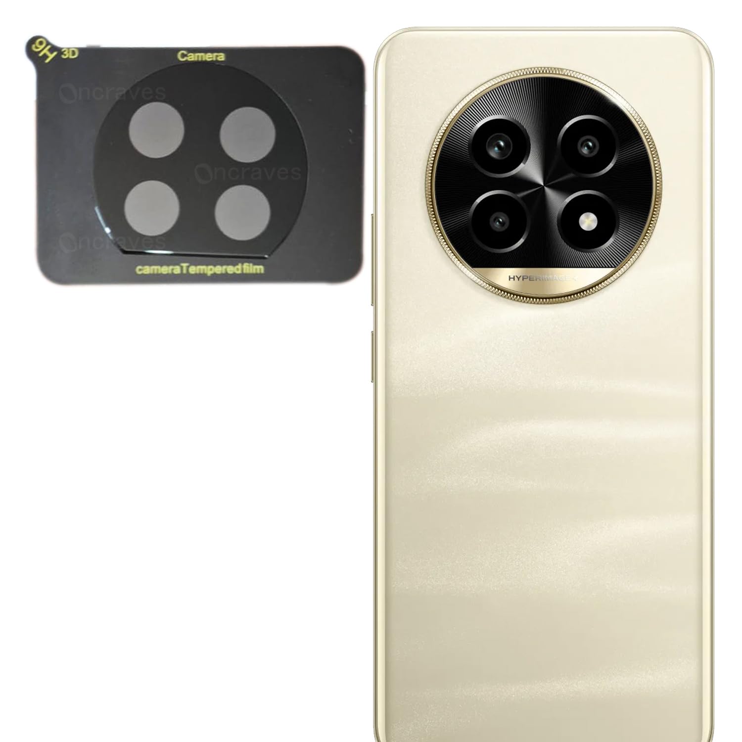 Oncraves Camera Lens Protector for Realme 13 Pro 5G [9H Hardness] [3D Lens Protector ] [Easy Installation] Black