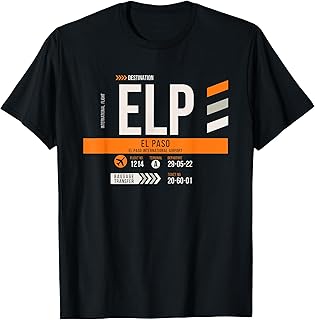 Vintage El Paso ELP Airport Code Retro Travel Day Texas T-Shirt