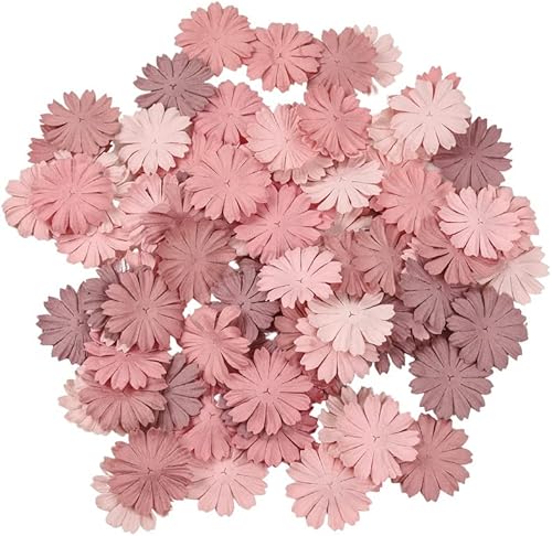 100 piezas de papel de morera hecho a mano, pétalos de girasoles mexicanos de 1.575 x 1.575in, flores de papel de morera, álbumes de recortes, boda,