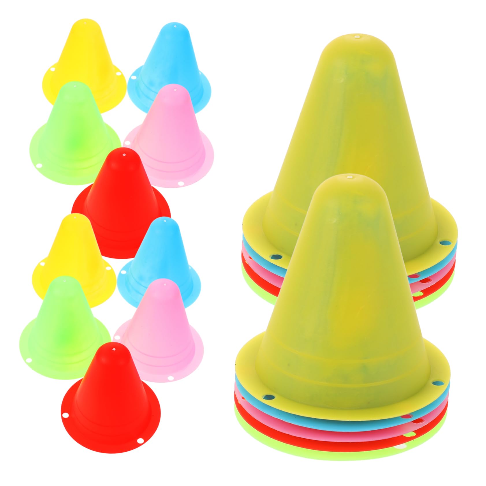 BESPORTBLE Practice Cones for Roller Skating 20pcs Plastic Tapered Cones Enhance Your Skating Skills and Safety Indoor/Outdoor Use