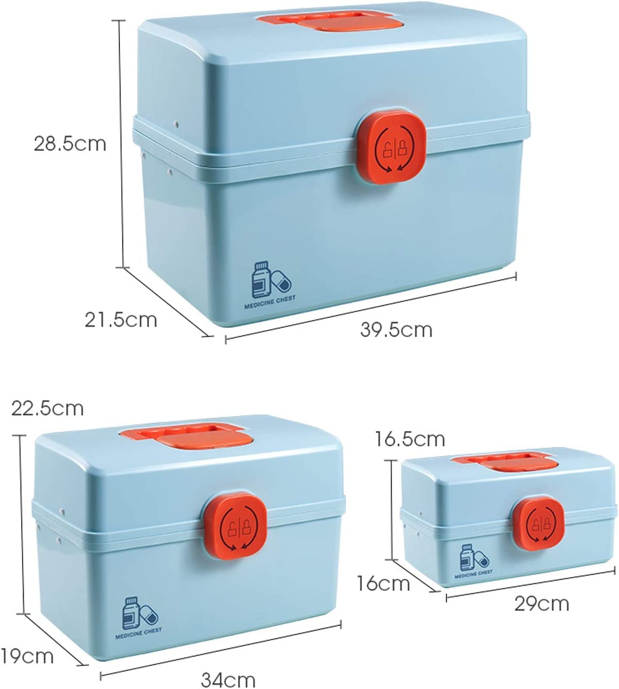 Familien-Medizinbox, Erste-Hilfe-Medizin-Aufbewahrungsbox, Medikamentenbox, tragbare Pillen-Medikamenten-Aufbewahrungsbox, Familien-Medizintruhen-Aufbewahrungsbox mit einem Griff, mehrere Schichten, t