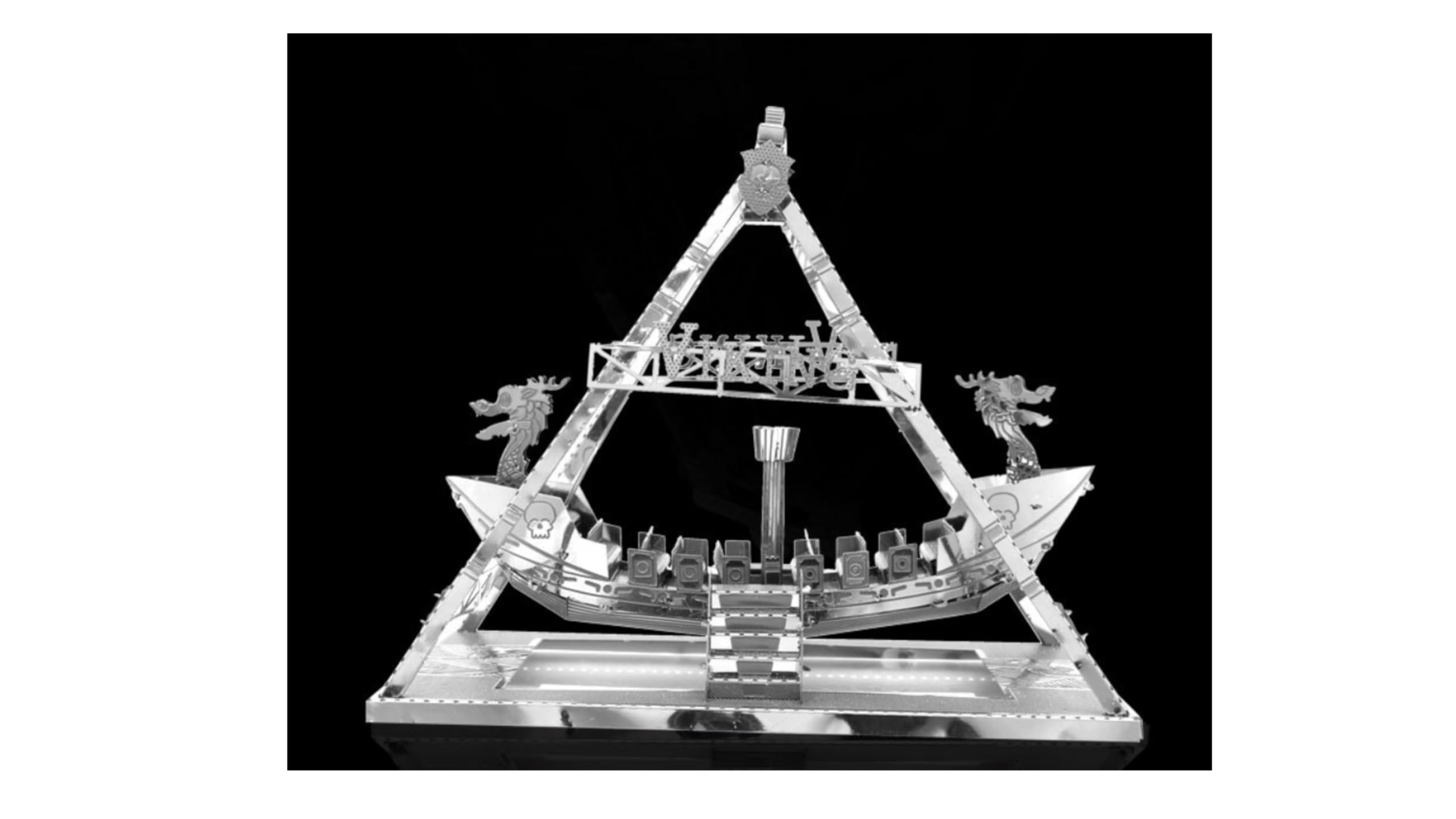 Metal Zone Barca vichinga Attrazione Puzzle 3D. Modello di parco divertimenti. Puzzle di architettura. Puzzle per adulti, 8,2 x 6,5 x 6,3 cm