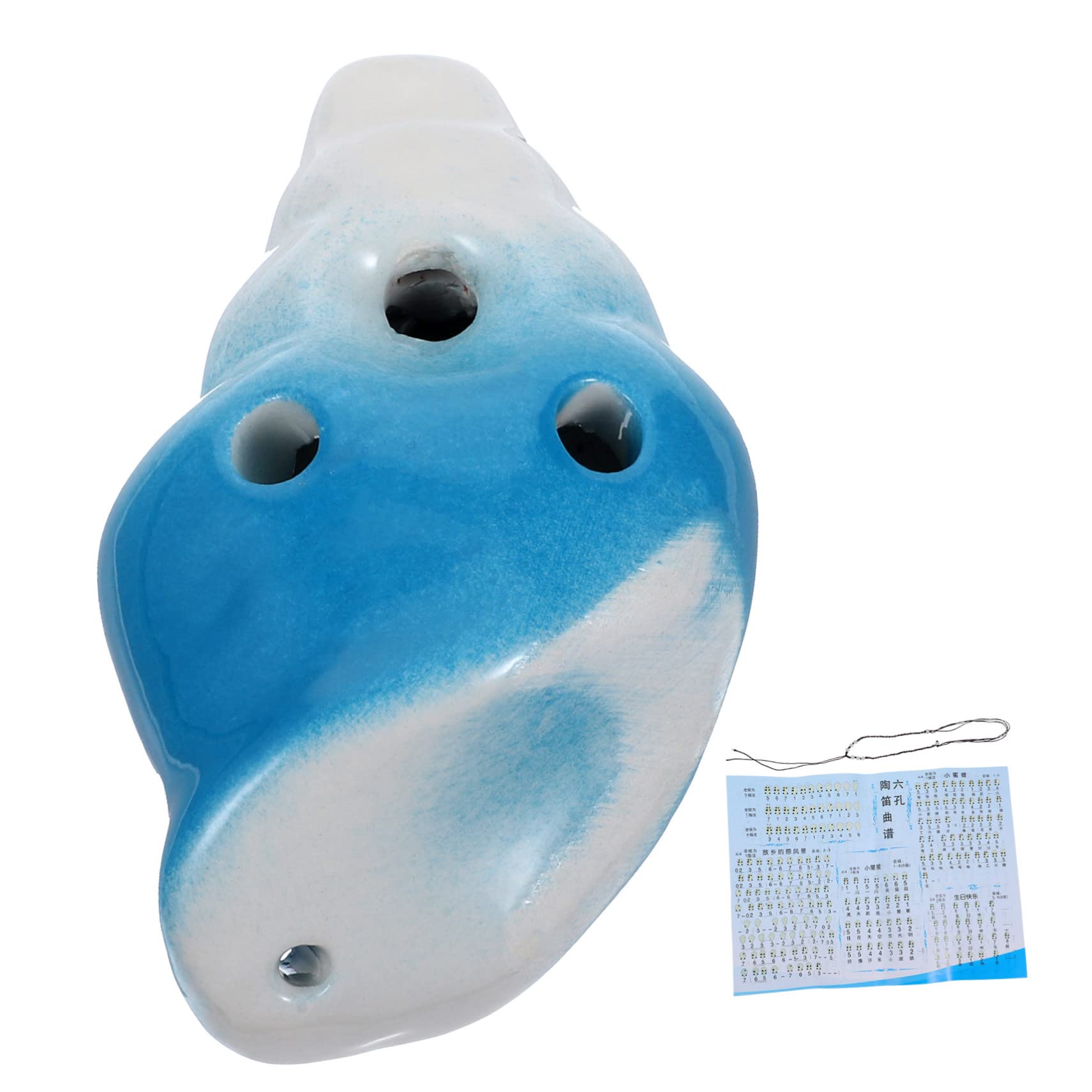 SUPVOX Beginner Ocarina Instrument Set 6-hole Ceramic Conch Ocarina Boys and Girls Practice Wind Instrument Random Style