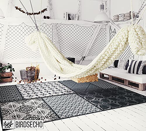 Tapis en vinyle 150x198cm de cuisine patchwork géométrique en PVC BirdsEcho - 4
