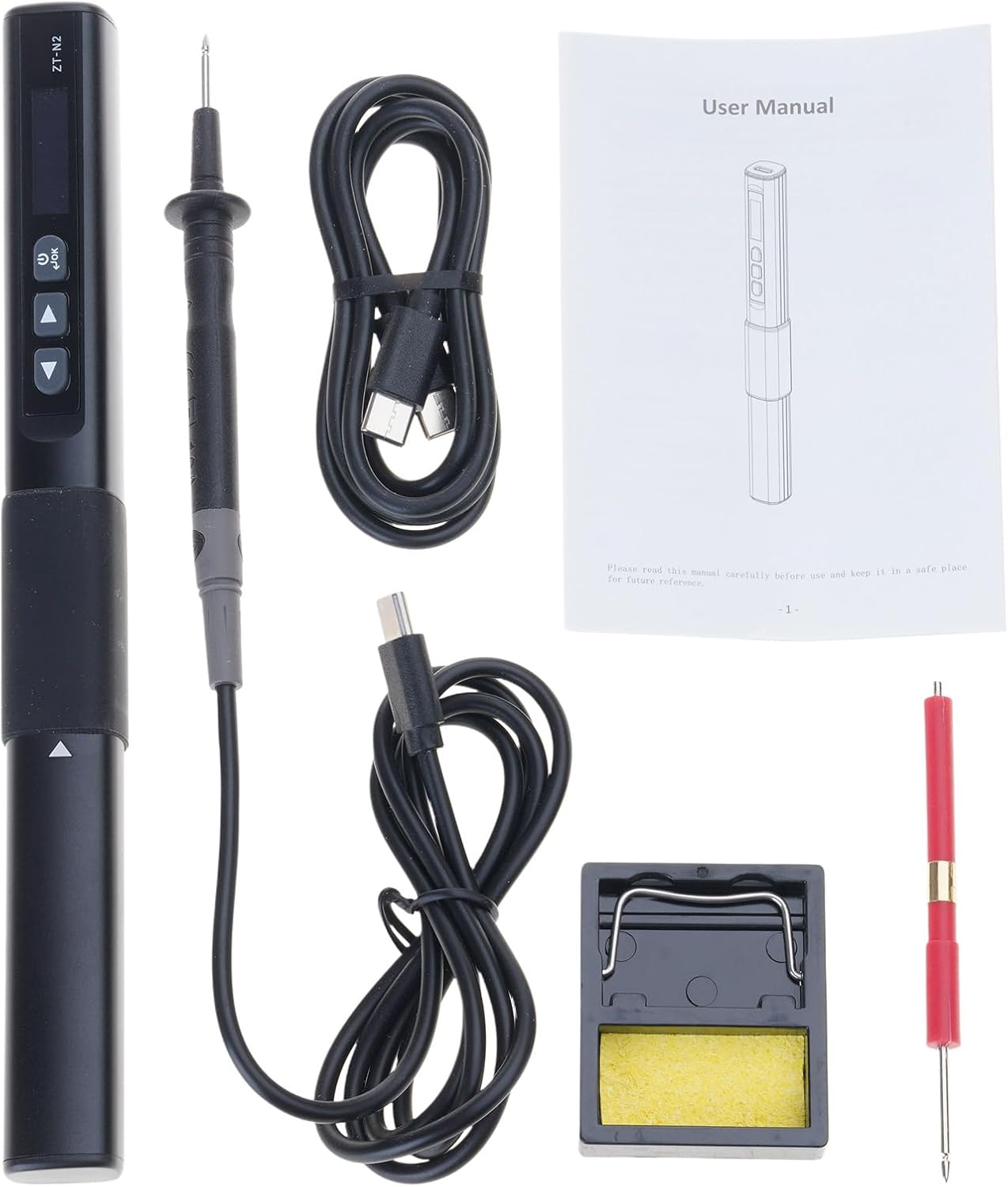 Electric Soldering Iron 96W Adjustable Constant Temperature 100-450℃ Fast Heat Portable Soldering Iron Station Kits Adjustable Temperature Soldering Tool