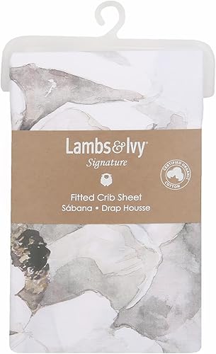 Miniatura 6 de Lambs & Ivy Sábana bajera ajustable de algodón orgánico floral acuarela Signature