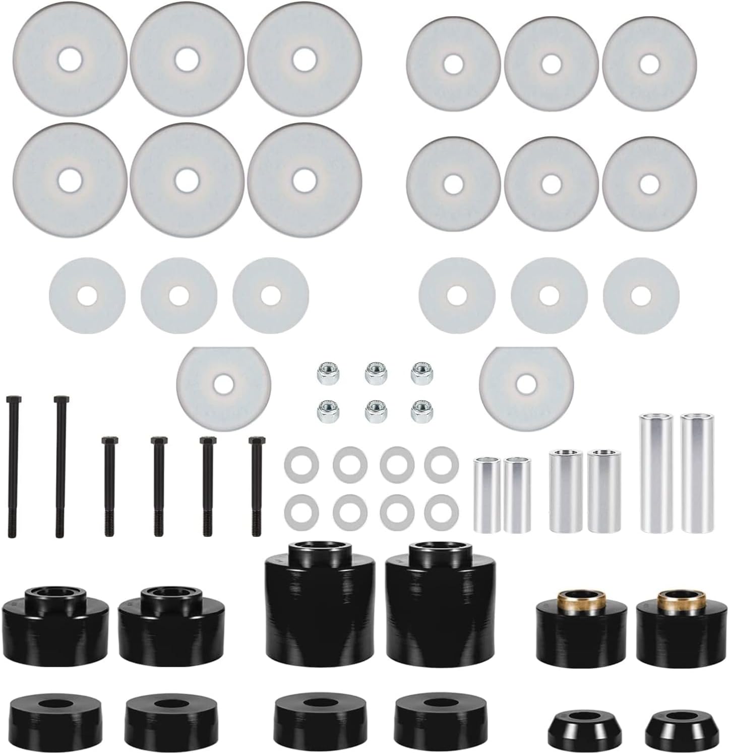 for Ford 4.4123R Body Mount Bushing Set Kit fits for Ford F-150 F-250 F-350 1980-1998 2WD 4WD,Polyurethane Body Cab Mounts Hardware (Black)