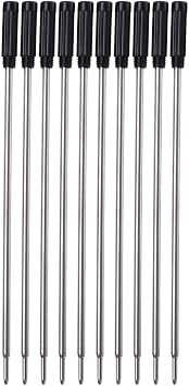 10Pcs Ballpoint Pen Refills Black/Blue Refills 1.0mm Tip Write Smoothly Available for Most Metal Ballpoint Pens