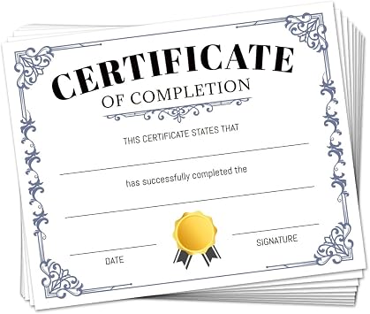 30 Blue Minimalist Border Certificate of Achievement Completion Award Recognition Paper, 25 x 20cm Blank Preschool Kindergarten Graduation Diploma Certificates Student Sport Activities Award