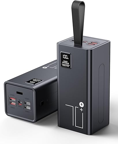 Cargador portátil 70000mAh Power Bank Carga rápida, Batería externa de alta capacidad, 30W USB C Batería Banco PD&QC 3.0,5 Salida 2 Entradas,
