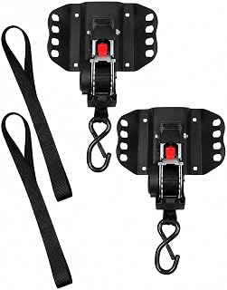 Retractable Ratchet Straps Compatible with Ford F150 BoxLink System 2015-2025, 2 Pack Auto-Retract Tie Downs with 360° Rotating Anchors, Secure Cargo Faster from Any Angle