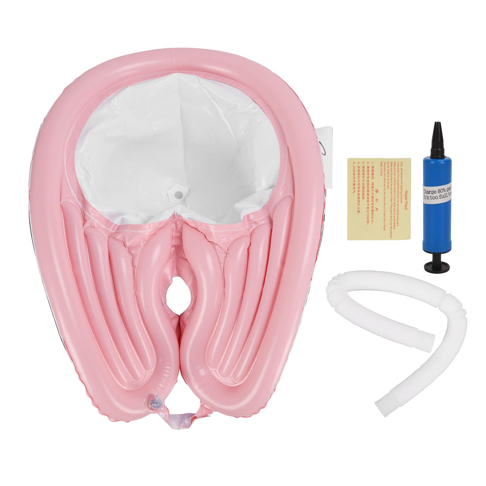 KIMISS Cuenco Inflable para champú - Fregadero Portátil para Lavar el Cabello con Manguera de Drenaje Desmontable para el Cuidado del Cabello en la Cama - Fácil de Usar, Liviano e Ideal para