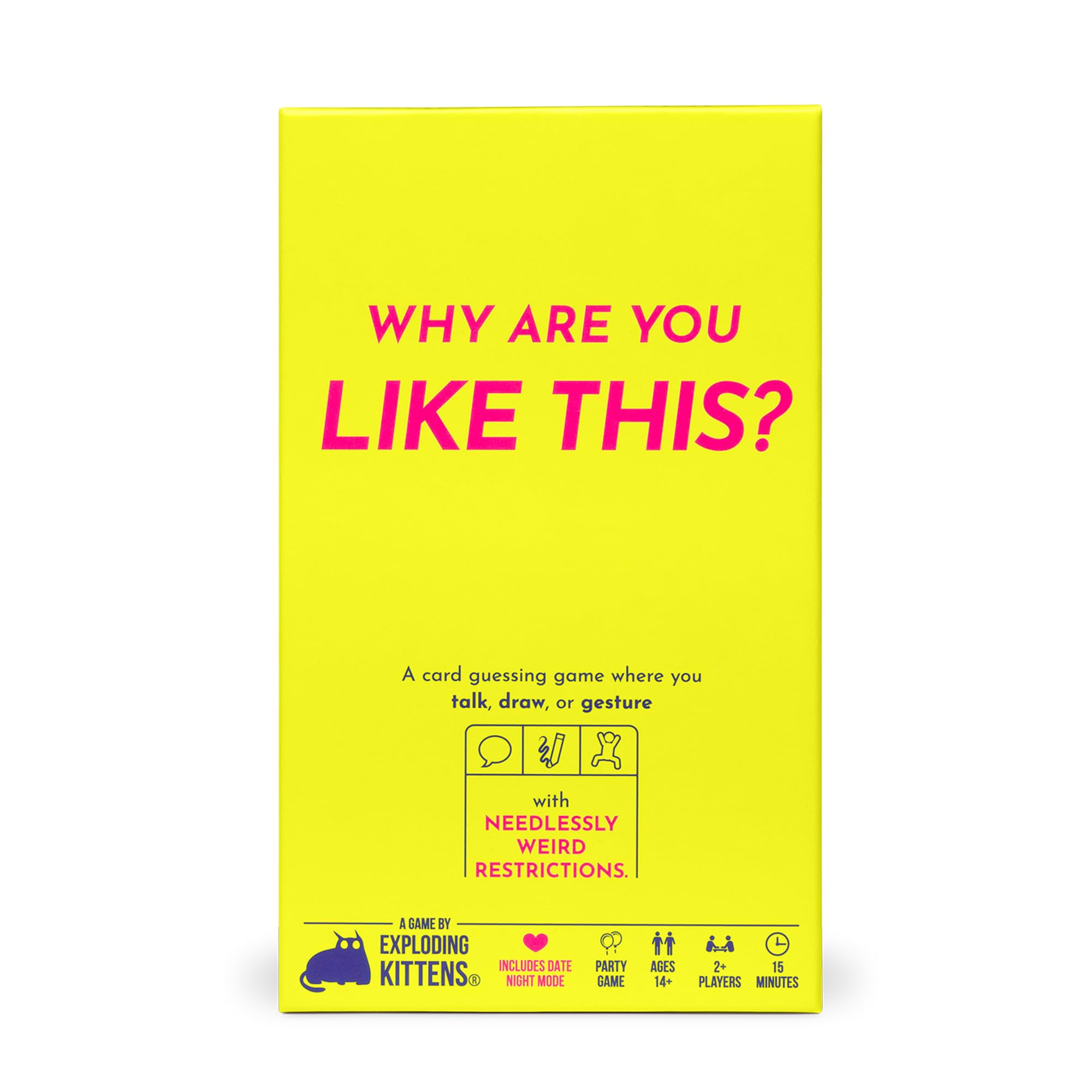Exploding Kittens Presents: Why are You Like This? Card & Board Game - A Silly Guessing Game of Talking, Drawing & Gesturing - Ideal for Adults, Teens & Date Nights - 2+ Players, Ages 14+
