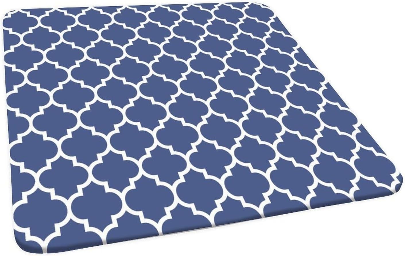 Nappe carrée élastique lavable et anti-plis en polyester bleu pour repas de famille sans taches