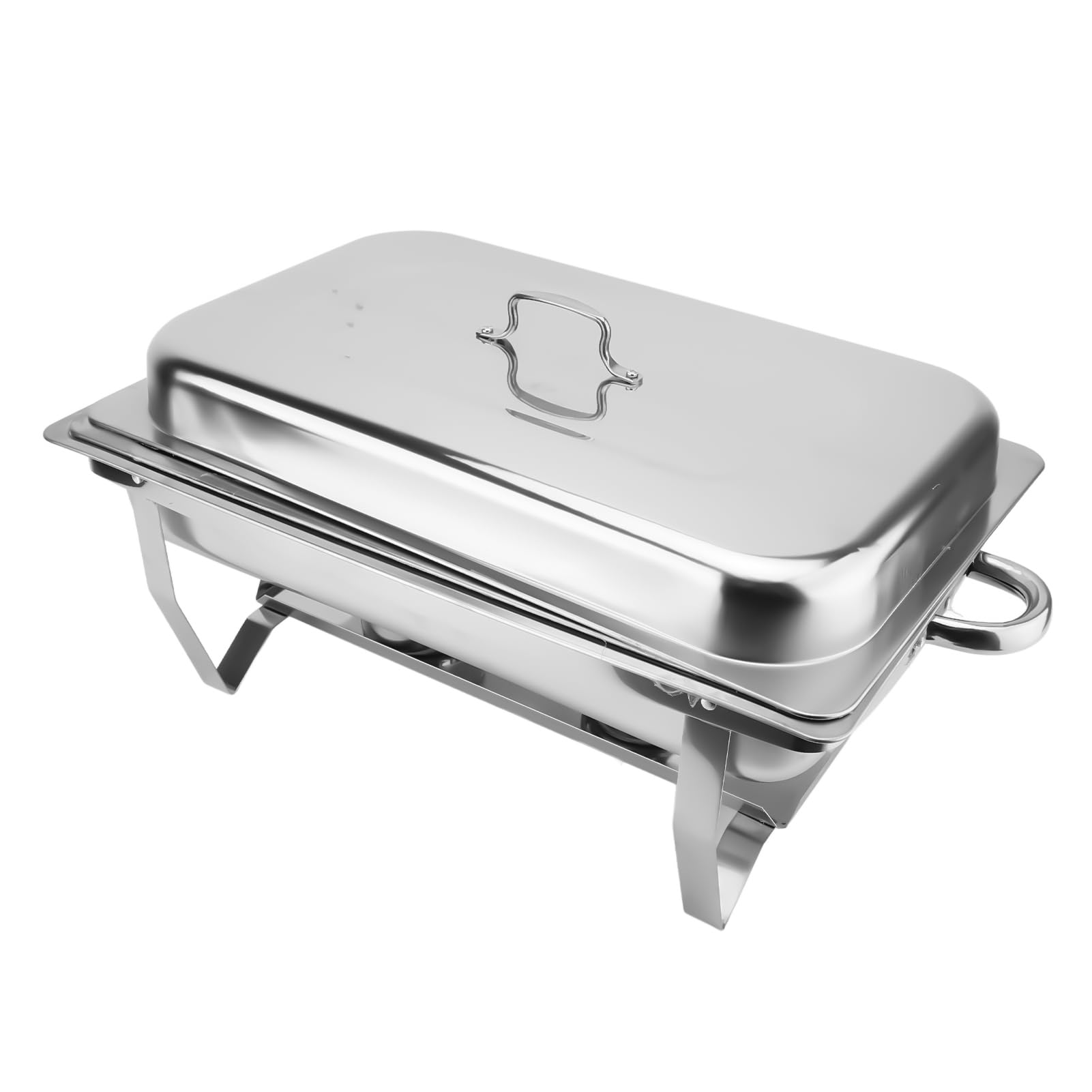 Luocute Chafing Dish de Acero Inoxidable, Juego de Buffet Cuadrado (4PCS) | Construcción dividida de cuerpo completo, fácil de limpiar, bandeja profunda, bordes lisos, para buffet de hotel de