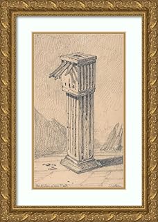 ArtDirect John Sell Cotman 12x18 Gold Ornate Frame and Double Matted Museum Art Print Titled - An Ancient Alms Box, Walsingham Church, Norfolk (1805 to 1815)