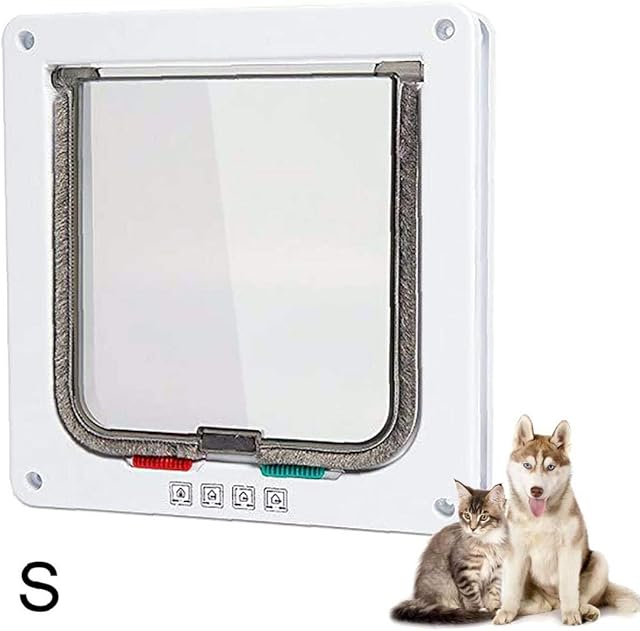 Cat Flap Pet Door Easy Install Cat Tunnel Exclusive Entry for Large Cats Small Dogs White S