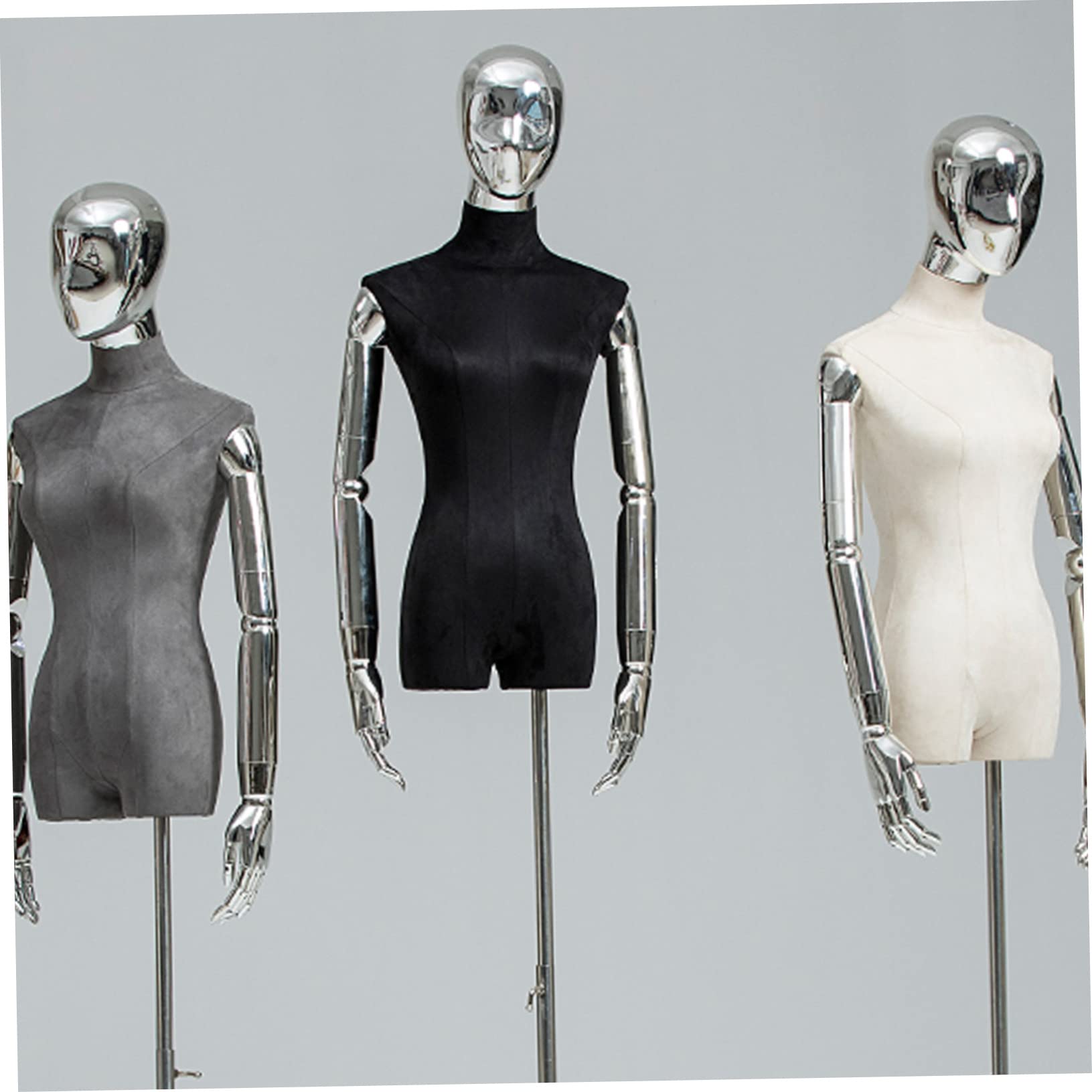 BELLIFFY 4 Pcs Black Mannequin Dress Form Cover Cotton Fabric Cover for Female Mannequin Torso Elastic