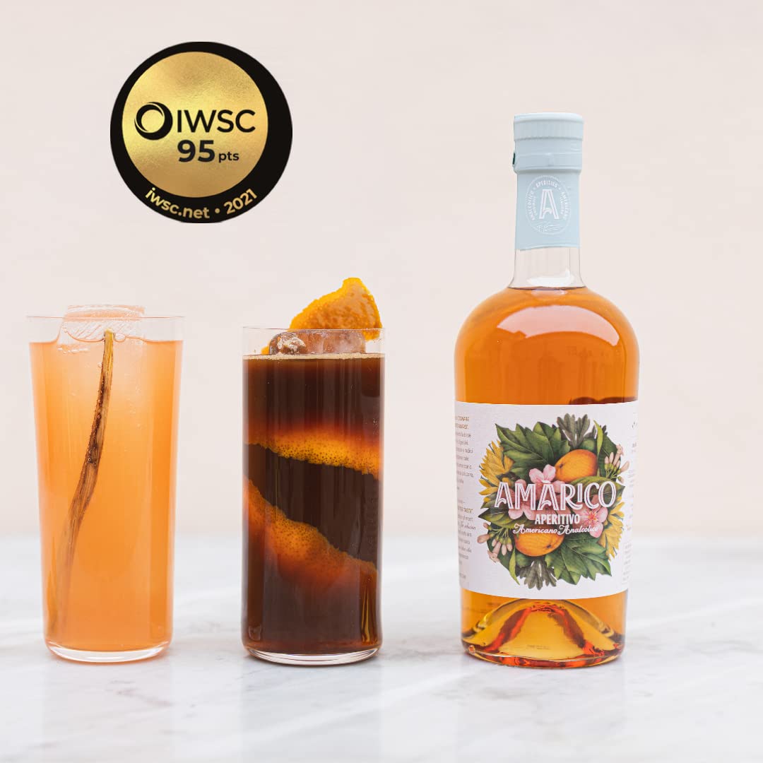Amàrico Originale - Aperitivo italiano sin alcohol - Aromático y fresco con notas cítricas de naranja y limón - Amantes del Spritz - 50cl