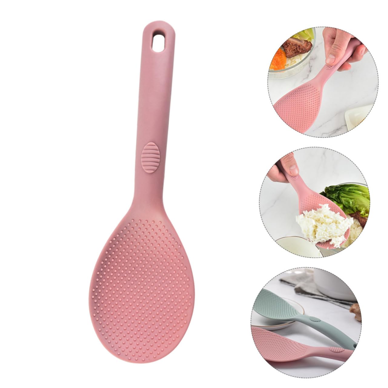 COLLBATH 1pc Rice Spoon Honey Spoon Food Service Spoon Kitchen Ladle Non Stick Rice Soup Spoon Kitchen Cooking Flatware Chinese Spoons Non Stick Cooking Utensils Serving Spoons Pink Nylon