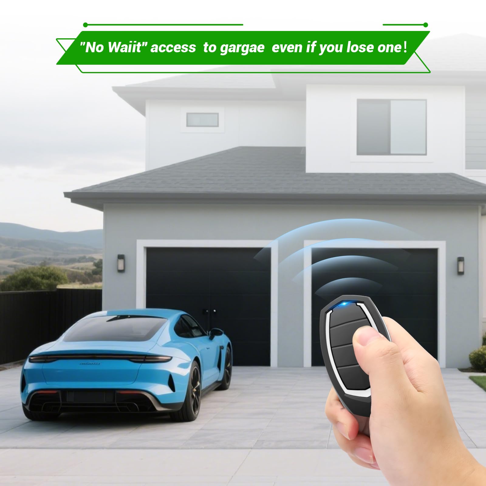 Mando a Distancia para Puerta de Garaje Automática – Compatible únicamente con sistemas de Motorline Falk MX4SP – 4 Canales, Código Dinámico Rolling Code, Frecuencia 433,92 MHz (Pack de 3)