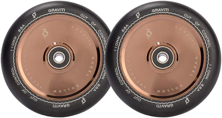 GRAVITI Pro Scooter Wheel 1 Pair 110mm Hollow Wheels with ABEC 9 Bearings for MGP/Razor/Lucky/Envy/Vokul Scooter (2pcs)