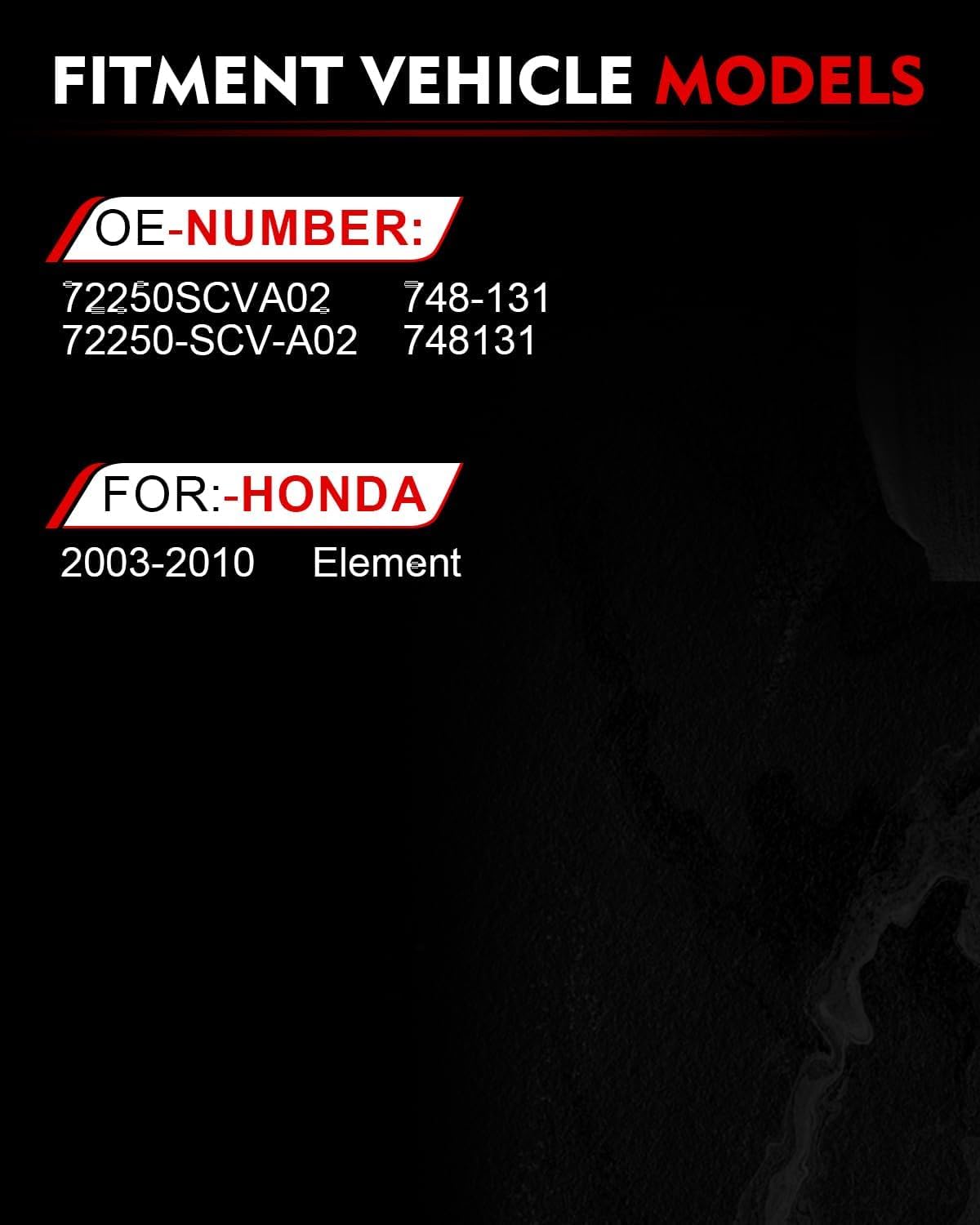 Front Left Driver Side Power Window Regulator with Motor for:-Honda Element 2003 2004 2005 2006 2007 2008 2009 2010, Element 05 06 07 08 09 10, 6 Pins Connector Replace# 72250SCVA02 748-131