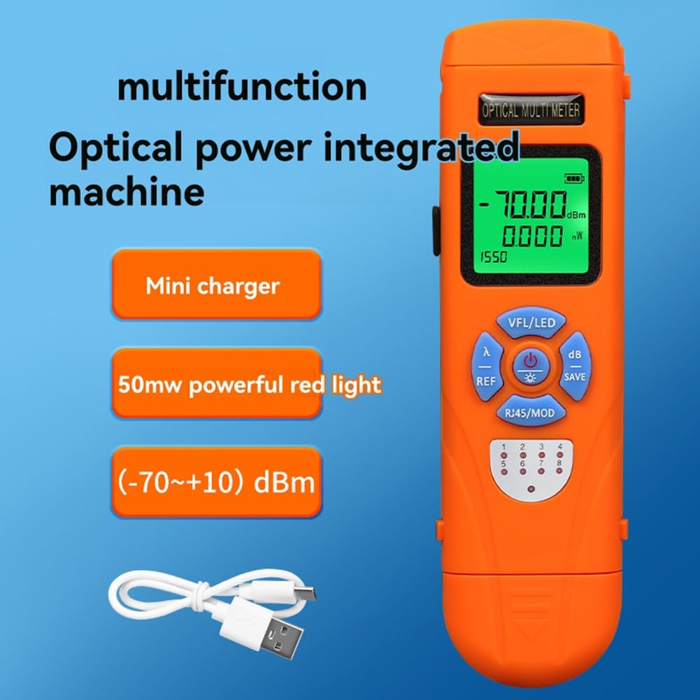 Mini Compteur de Puissance Optique Rechargeable en un Localisateur Visuel de Défauts Test de Câble Réseau Testeur de Fibre Optique VFL 50 MW
