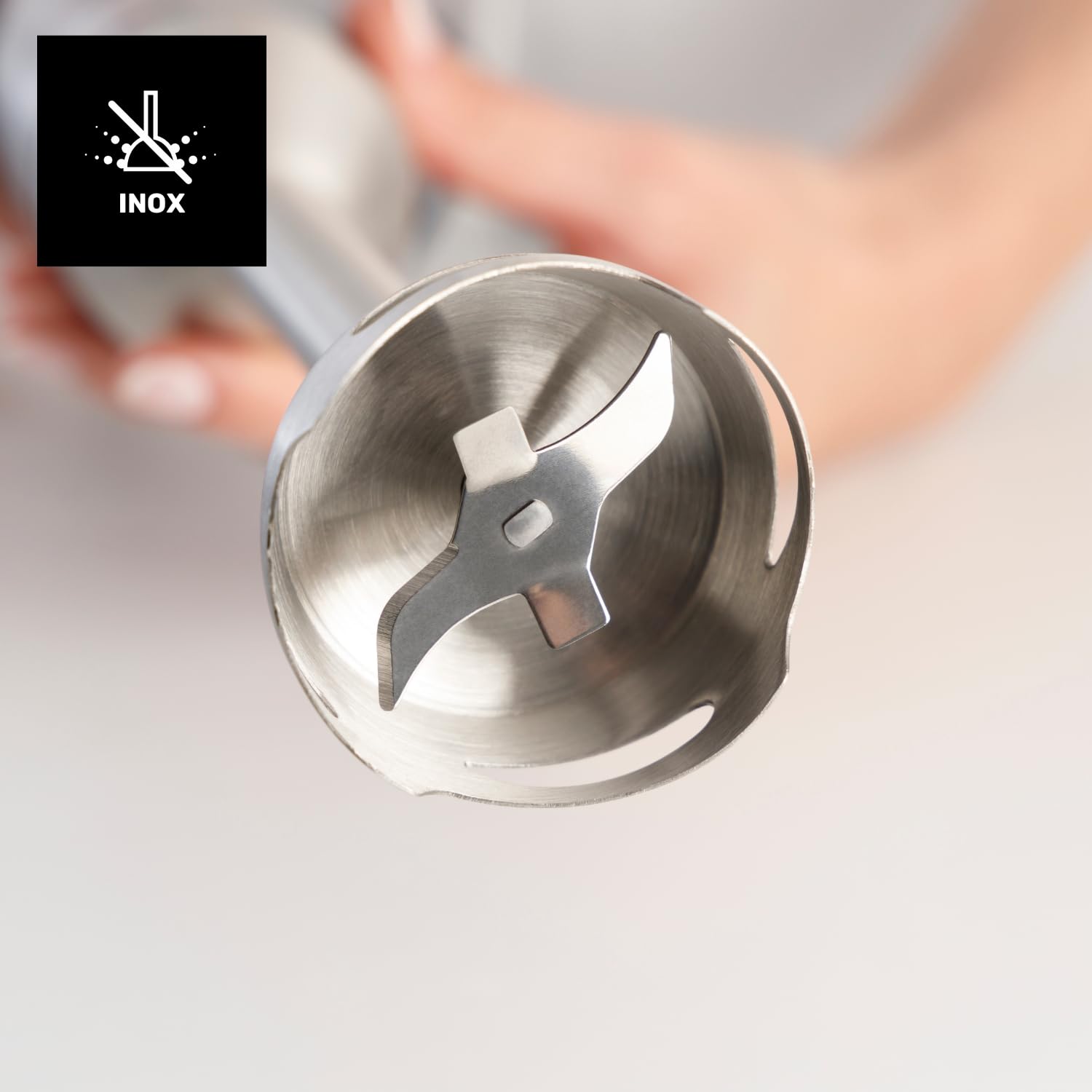 Taurus – Blender ręczny HBA2300X | 2300 W | 4 ostrza ze stali nierdzewnej | regulator prędkości | funkcja Turbo | Konstrukcja zapobiegająca rozpryskiwaniu | Akcesoria: kubek z miarką 1 l, rozdrabniacz