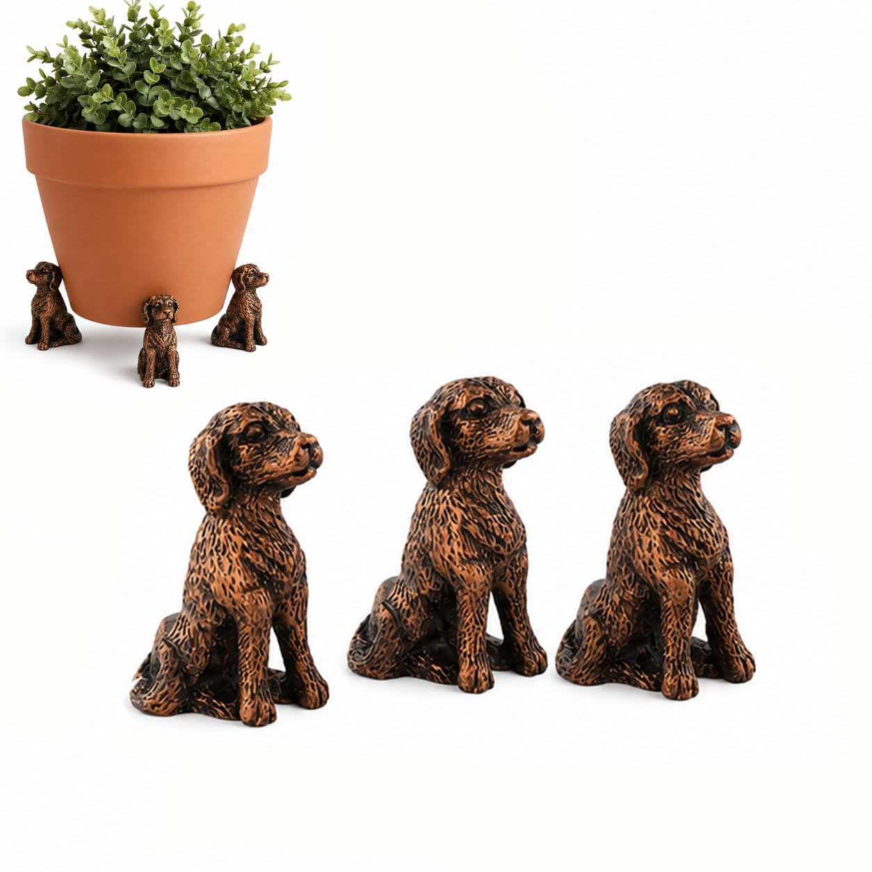 Pot Feet for Outdoor Planter, 3pcs Resin Pot Feets Animal Shaped Planter Risers, Cute Dog Frog Turtle Flower Pots Support Elevators, Plant Feet for Indoor Outdoor Pots Improve Airflow and Drainage