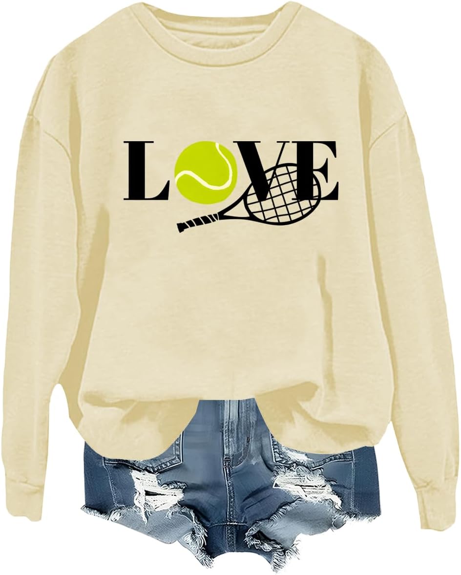 Tennis Sweatshirt Tennis Sweater Women Long Sleeve Unisex Shirts Gift for Tennis Player