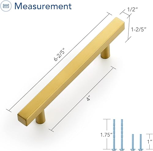 Miniatura 3 de Ravinte Paquete de 30 manijas doradas de latón cepillado de 3-34 pulgadas, herrajes dorados para armarios de cocina, 6 pulgadas de longitud total