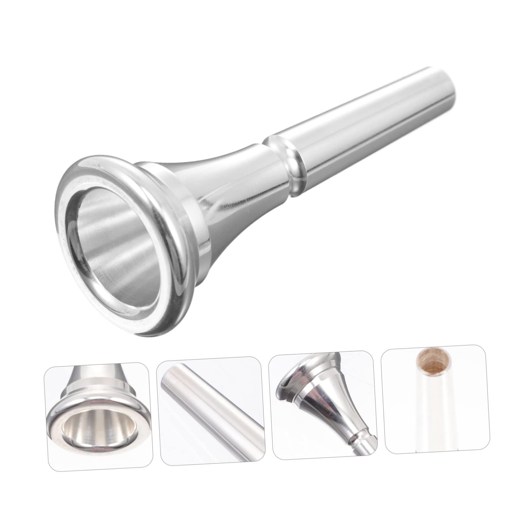 Totority Quality Silver Plated French Horn Mouthpiece Suitable for Baritone and Trumpet
