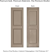 Vista 39 de Persianas de vinilo de panel elevado Pontiac Trail (1 par) 14.5"x31" - Negro Cosmos/Pintable Persianas de ventana exteriores Incluye hardware