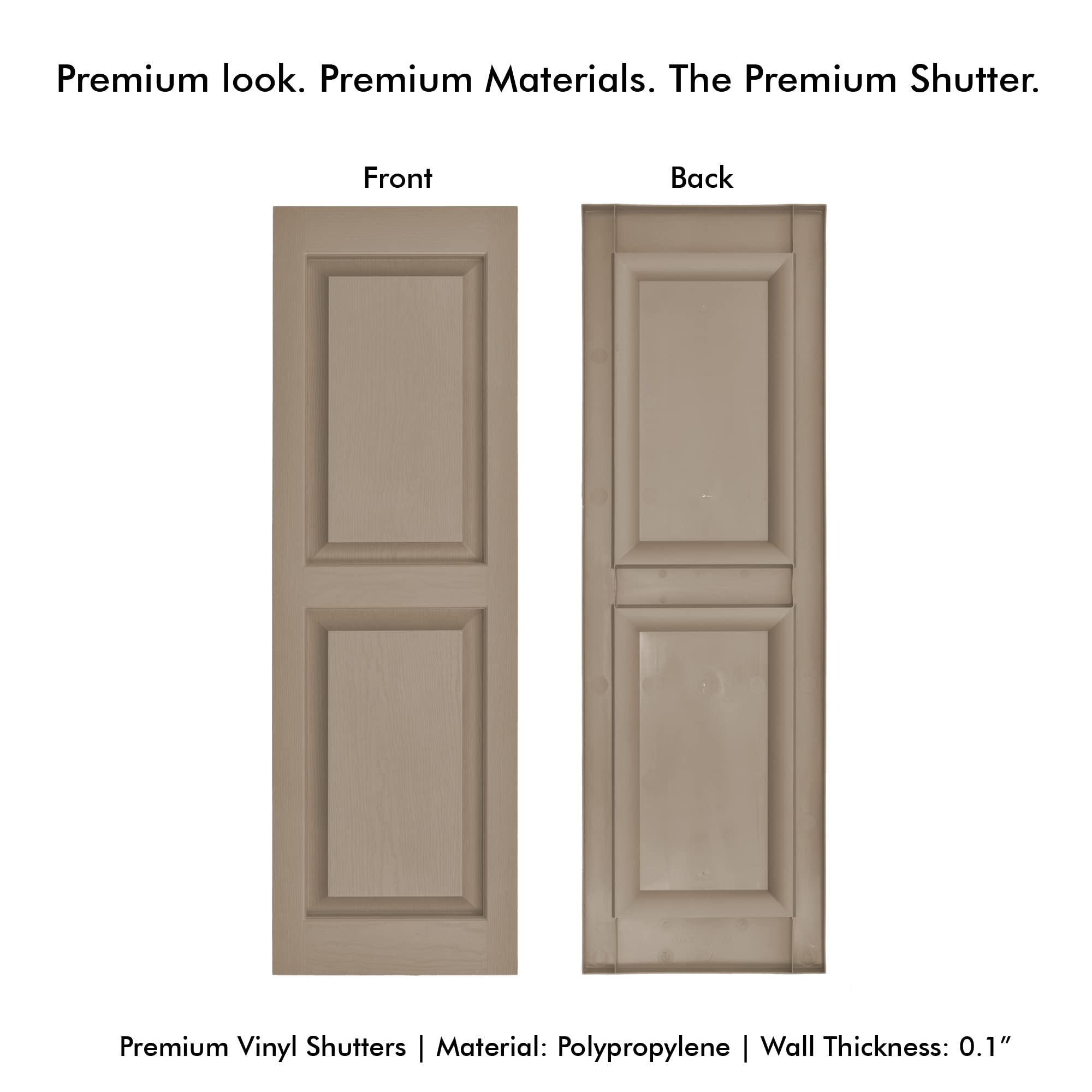 Pontiac Trail Raised Panel Vinyl Shutters (1 Pair) | 14.5