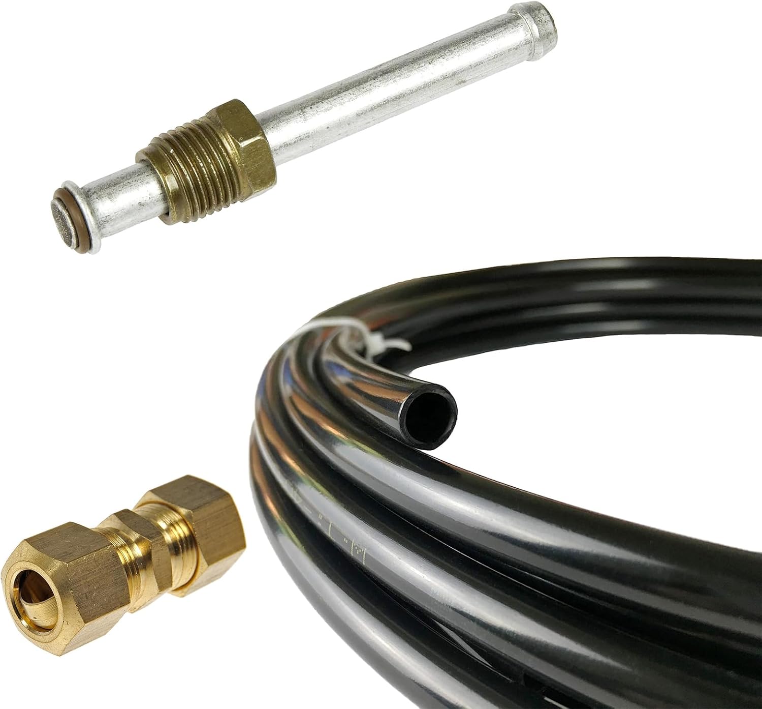 FLK-38 Automotive replacement fuel lines Repair Kit 3/8" (10mm), Nylon Fuel Line Tubing Kit, Nylon fuel line repair kit, High-Performance Tubing for Fuel System Repairs and Upgrades, 23 Pack, Black.