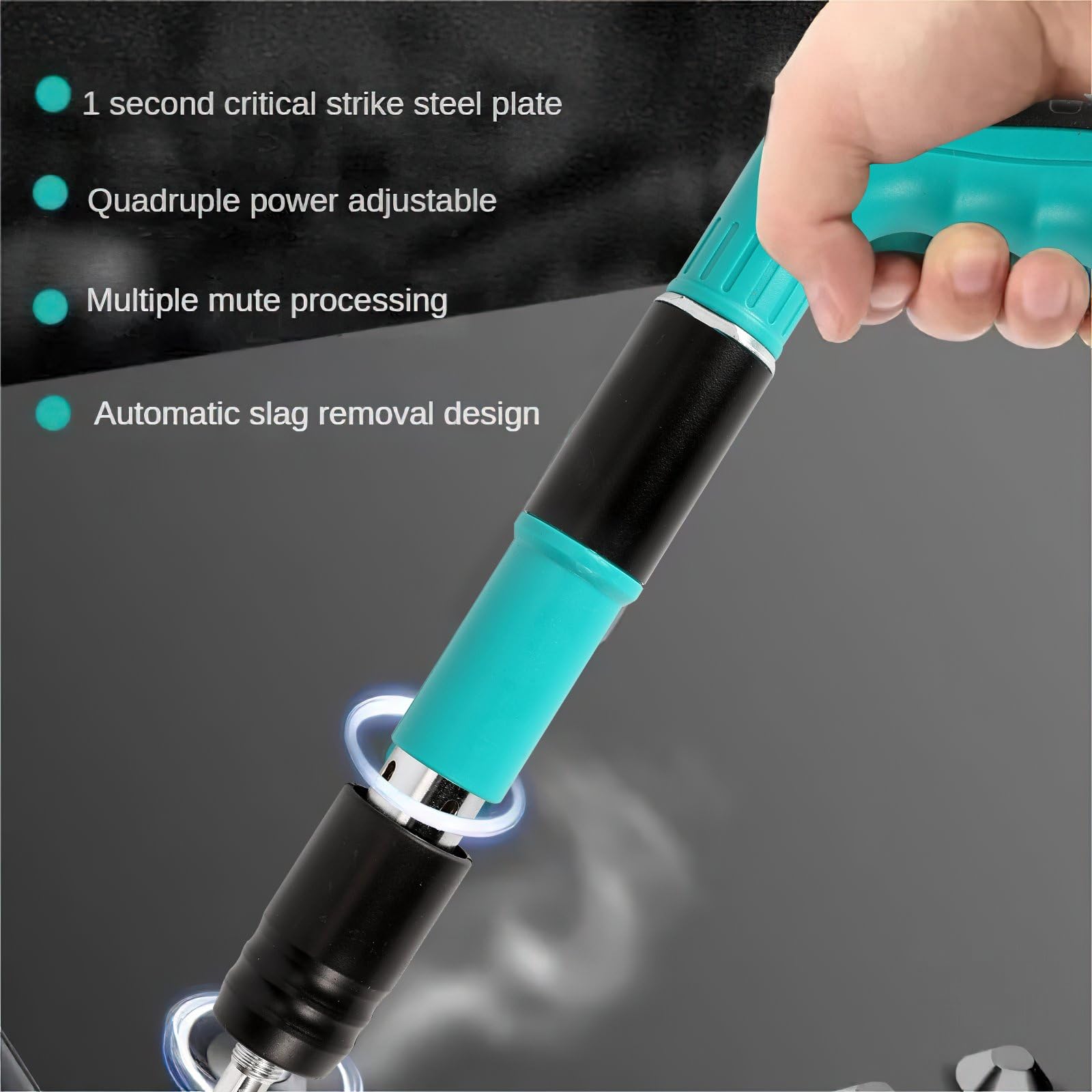 Lot de 110 pistolets à ongles avec 110 clous ronds, mini pistolet à clous manuel pour acier et béton, silencieux portable, en acier, pour ancrage mural de plafond, fente de fil, mur de maison
