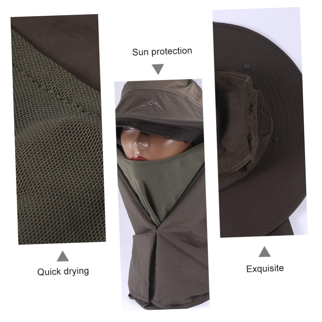 Yardwe Cappello da Pesca Fishermans Hat Leggero Anti-UV Verde