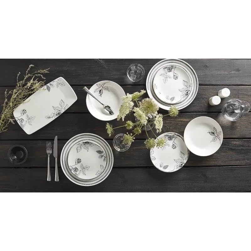 Ensemble de dîner moderne service de table rond vaisselle et assiettes plates