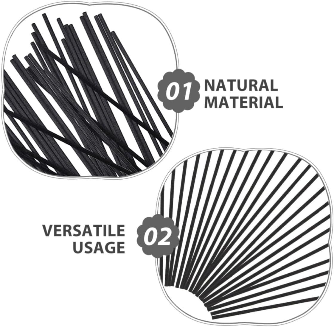 50pcs Black Wooden Diffuser Sticks for Aromatherapy Jars