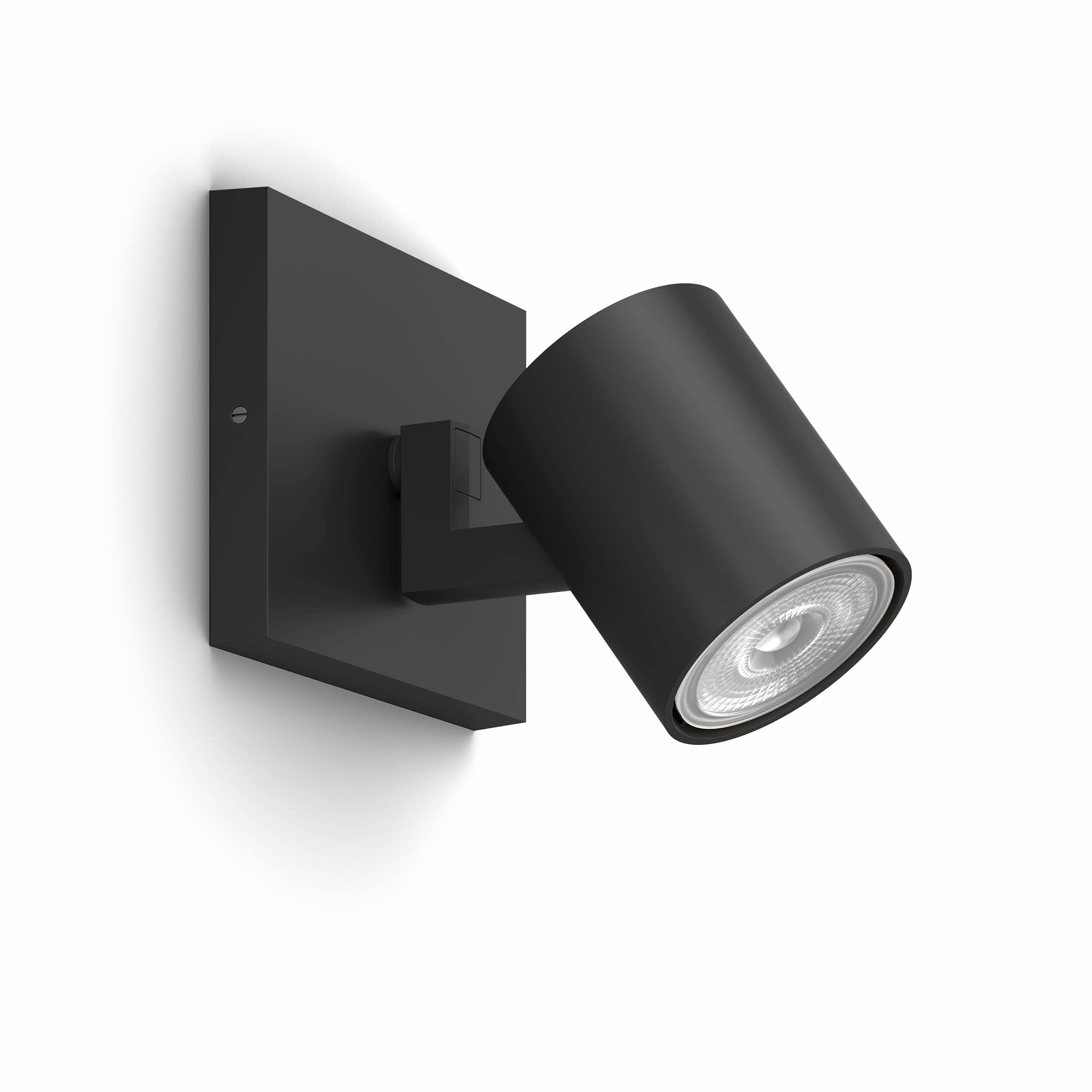 Philips Hue Runner Aufbaustrahler (Schwarz) - Warmweißes Licht - inkl. Hue Dimmschalter - Wandleuchte oder Deckenstrahler 1 Flammig - GU10 - Hue White