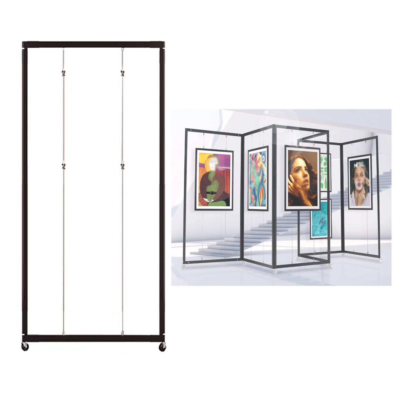 Expositores De Arte Portátiles - 3 Soportes Ajustables para Pancartas, Carteles Plegables Y Letreros Móviles para Marketing (1 Unidad, 120 X 220 Cm/47,2 X 86,6 Pulgadas)