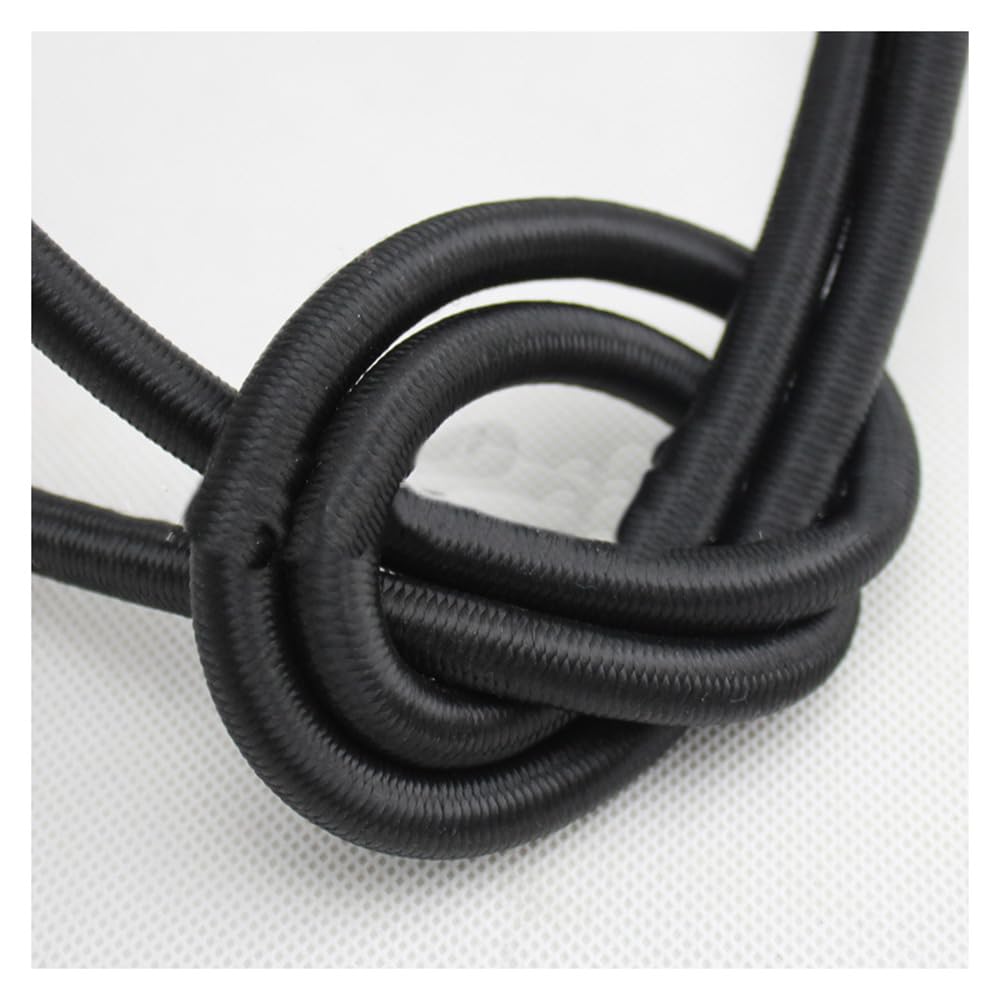 Gummikordel 10MM Rundgummi Elastisches Seil Gummischnur für Armbänder Vielseitige Stretch Gummiseil Expanderseil Spannseil Perlenschnur Gummibänder zum Nähen DIY Basteln Stirnband(Schwarz,10m)