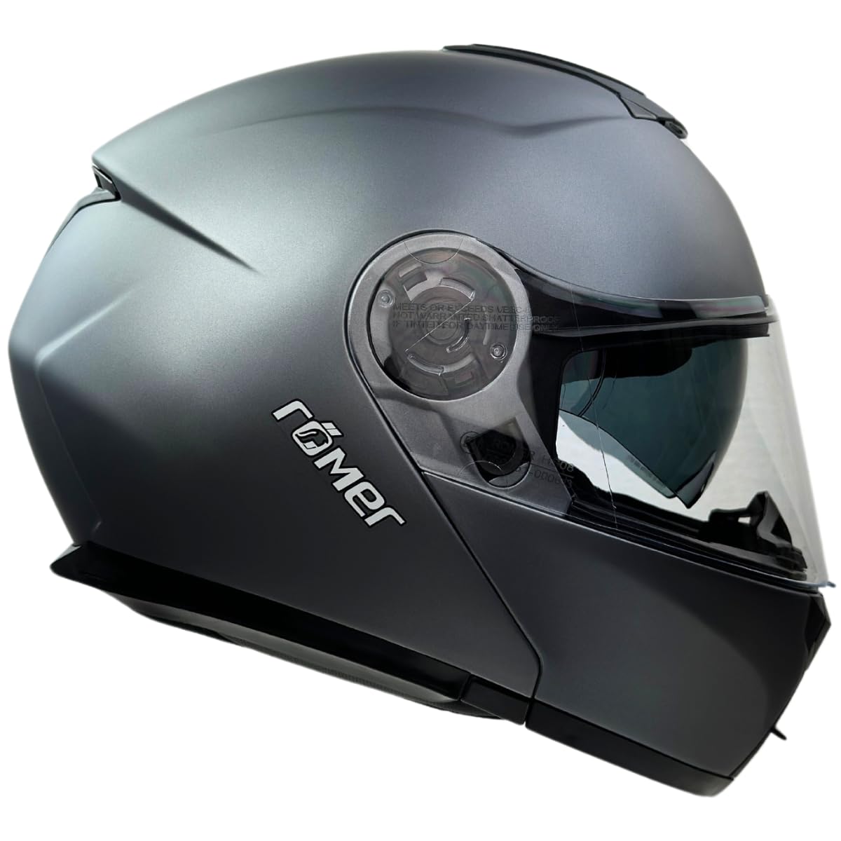 Römer Kask szczękowy do motocykla RR20770 z wizjerem przeciwsłonecznym, rozmiar L, kask z podwójnym wizjerem, tytan, matowy