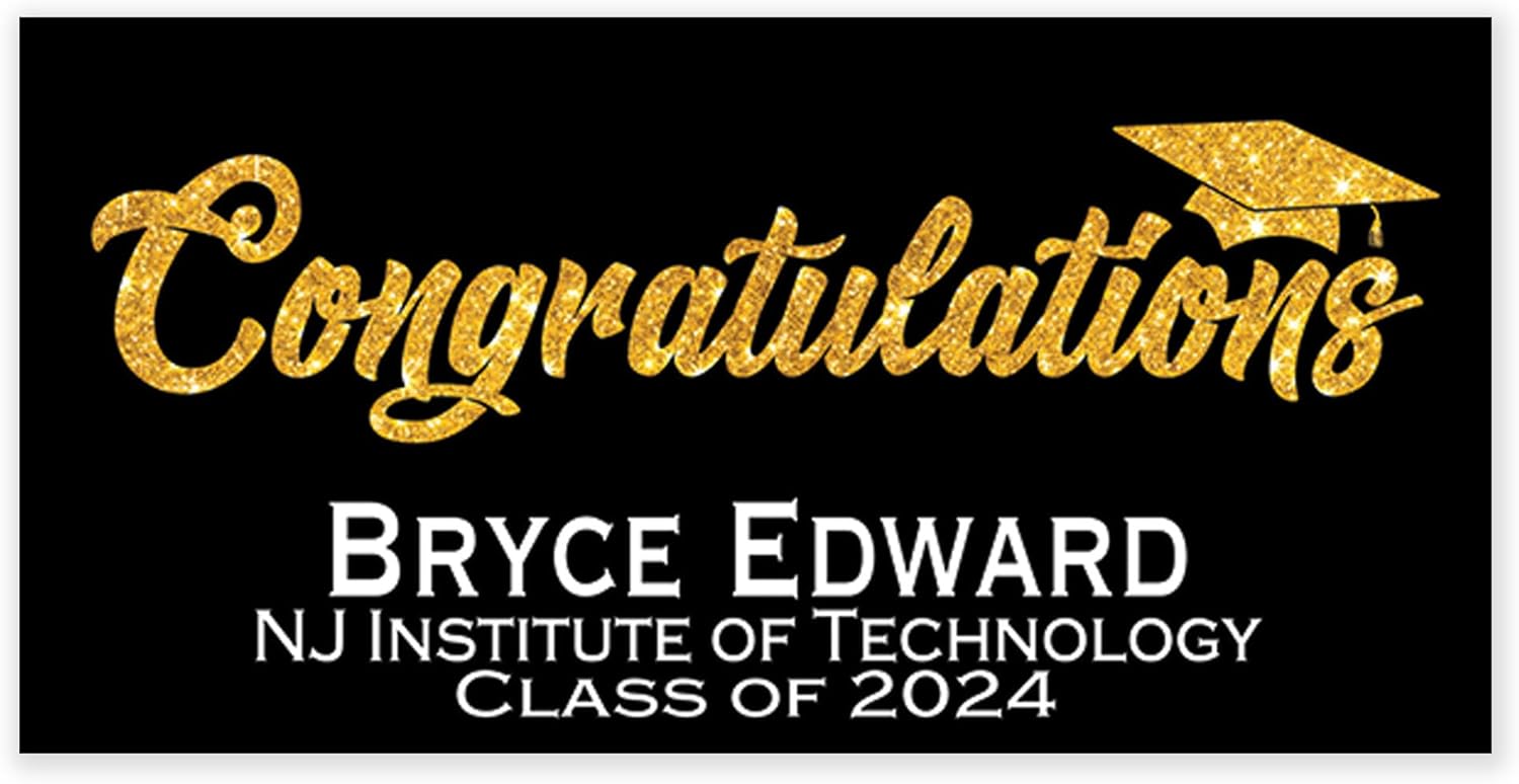 Congratulations Class of 2024 Personalized Graduation Party Vinyl Banner