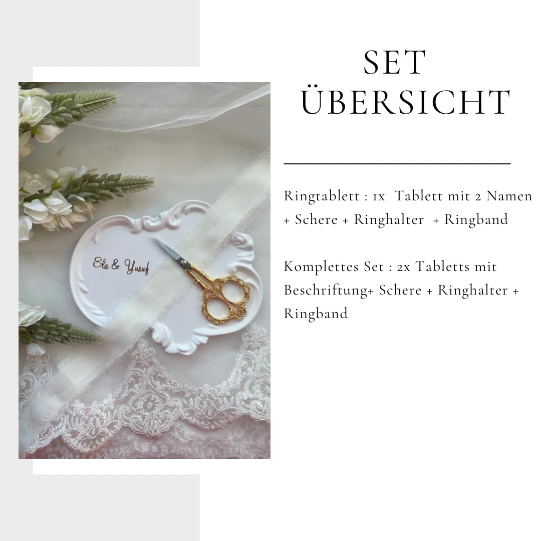 Verlobungstablett Keramik weiß Hochzeit Verlobung | kiz isteme Tepsisi