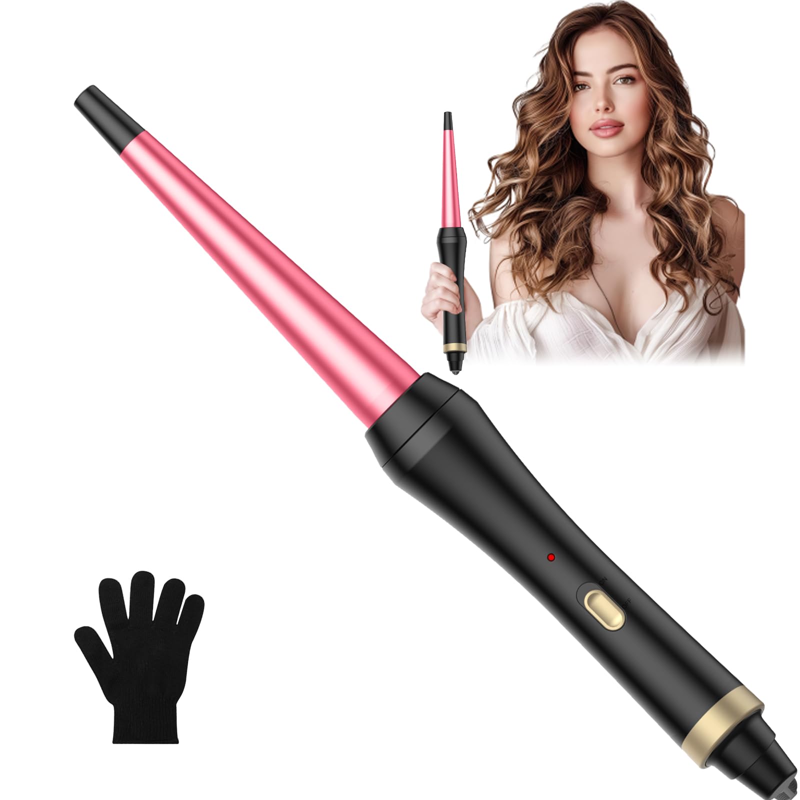 Cono Rizador de Pelo 13-25 mm Temperaturas 200 ℃, Doble Voltaje, Curling Iron Rizador de Pelo