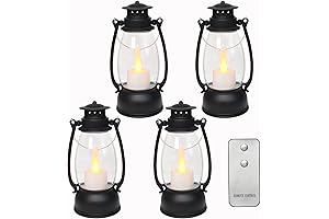 Western Christmas Decorations: Small Vintage Lanterns with Remote